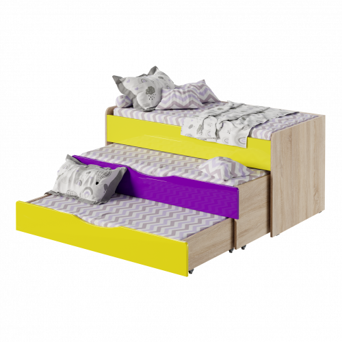 Кровать детская трехъярусная "Неон"