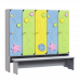 Шкаф детский секционный для раздевалки "Морская волна" с лавкой 