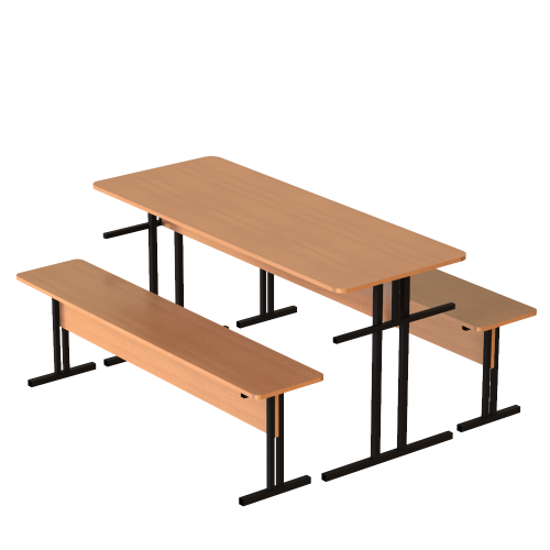 Стол обеденный с подвесными лавками